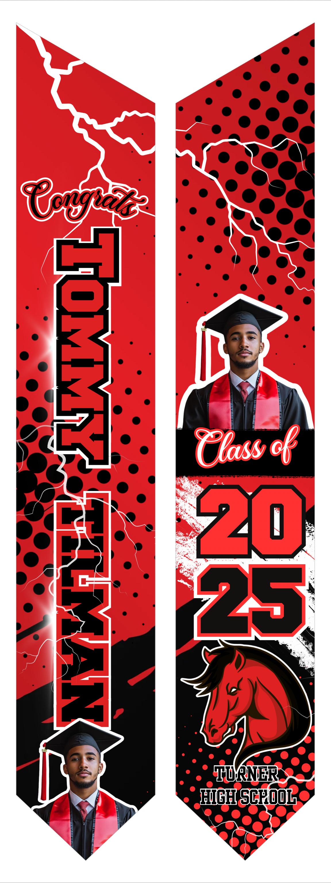 Editable Canva Red Graduation Stole